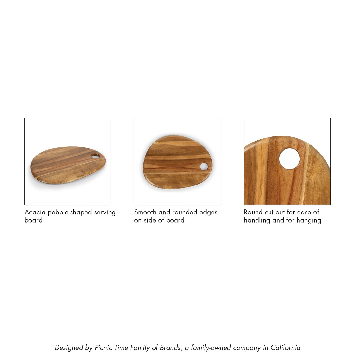 Pebble Shaped Acacia Serving Board 18" x 15"